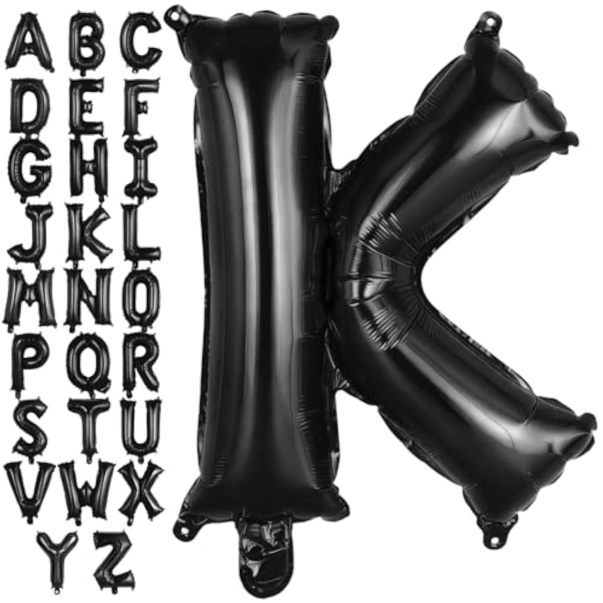 Black Letter K Balloons, 40 Inch Large Foil Letter Balloons, Custom Phrase Balloon For Birthday Party Wedding Anniversary Decoration (Black K)