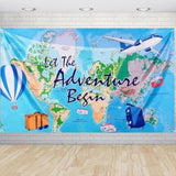 Bon Voyage Party Backdrop – 73x43in Travel & Adventure Photo Banner