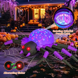 9FT Halloween Inflatables Decorations Purple Spider Yard LEDs Decor