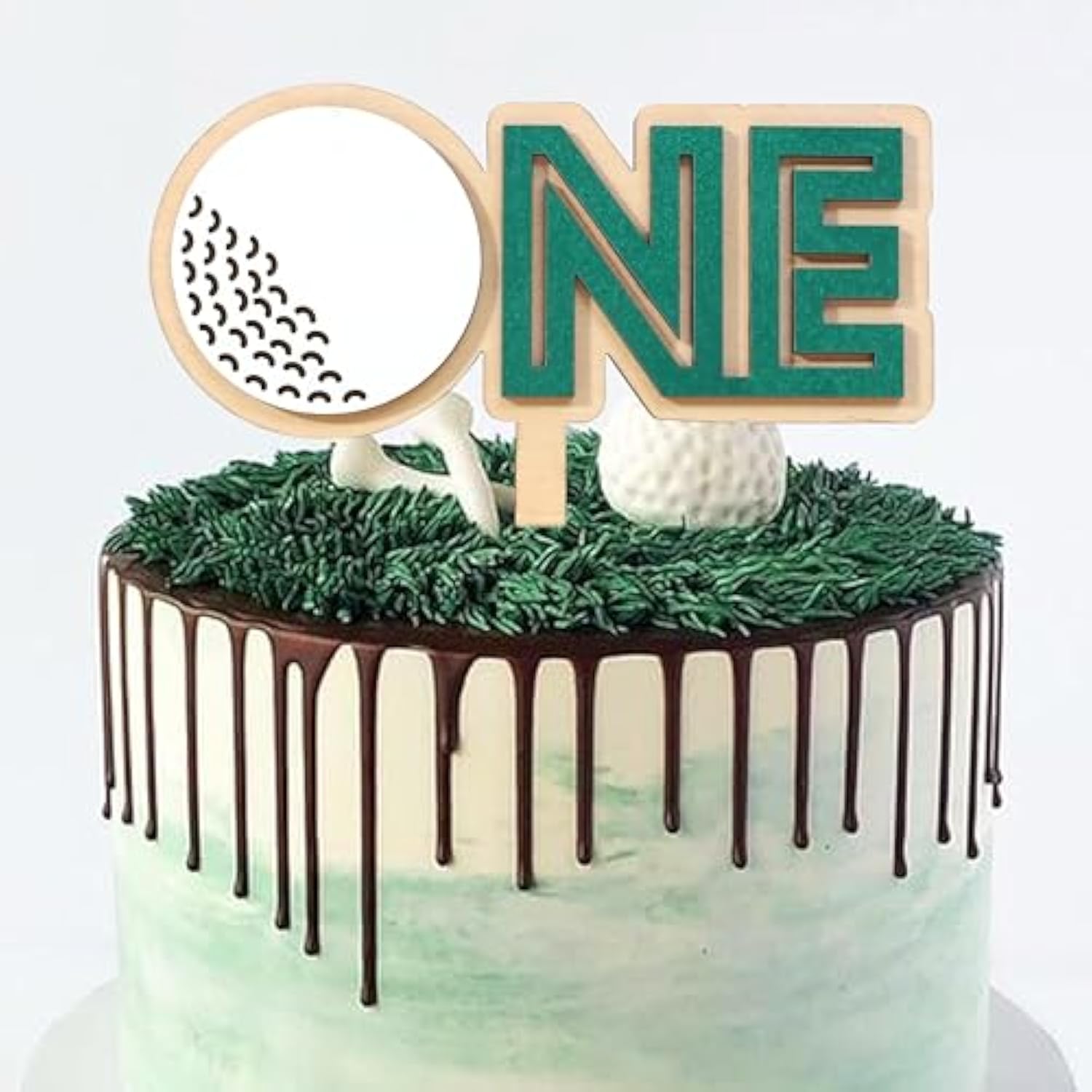 Golf 1St Birthday Tassel Banner - Golf Boy 1St Birthday High Chair Banner,Hole In One Highchair Decoration, First Year Sports Smash Cake Wall Banner,Cake Smash Backdrop Banner, First Birthday (Cake Topper)