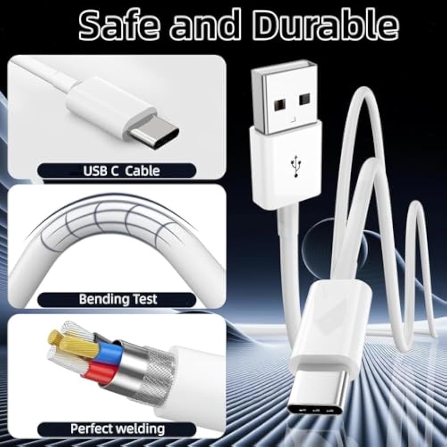 For Iphone15 Usb A To Usb C Cable,2 Pack [3Ft+6Ft] Carplay Fast Charging Cord For Iphone17/16/15 Pro Max/Plus,Ipad Pro,Macbook,Samsung Galaxy