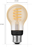 A19 Filament LED Bulb 60W E26 White Ambiance 2 Pack Warm to Cool Smart Light Hue Compatible