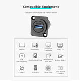2Pcs Usb D-Type Panel Mount Connector,Usb3.0 Pass Through Socket,Industrial Us