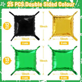 Green, Black & Gold Double-Sided Square Foil Balloon Wall & Tunnel Arch Kit