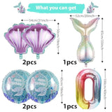 Mermaid Birthday Decoration Mermaid Foil Large Number Balloons For Girls Under The Sea Mermaid Theme Baby Shower Birthday Favors?40Inch Number Balloon 3?