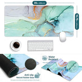 Large Gaming Mouse Pad, Extended Xxl, (35.4X15.7X0.11 In), Long Non-Slip Rubber Base Mousepad, Stitched Edges, Waterproof Keyboard Desk Mat For Game, Work, Office, Home Decor (Teal Ocean)