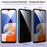 [2+2 Pack] Privacy Screen Protector For Samsung Galaxy A14 5G With Camera Lens Protector, Anti-Spy Tempered Glass Film, Full Coverage, Anti-Scratch, Bubble Free, Case Friendly, Easy Installation