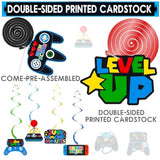 20pcs Video Game Hanging Swirls – Game On Theme Decorations for Boys Gamer Party