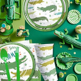 Alligator Party Decorations Tableware For Birthday Baby Shower, Reptile Crocodile Alligator Birthday Party Supplies, Paper Plate, Cup, Napkin, Disposable Cutlery, Serves 24