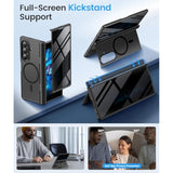 For Samsung Galaxy Z Fold 7 Case With Privacy Screen Protector, [Compatible With Magsafe][Anti Spy] Built-In Hidden Kickstand, Full-Body Shockproof Slim Phone Case For Z Fold 7, Black