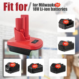 Adapter For Dewalt 20V Battery & For Milwaukee M18 18V Battery Convert For M18 To For M12 Battery For Milwaukee M12 Battery Compatible With Milwaukee M12 12V Cordless Power Tools Use (Adapter Only)