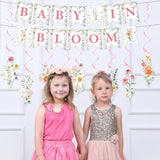Baby in Bloom Floral Banner - Wildflower Theme Baby Shower Decor for Girls