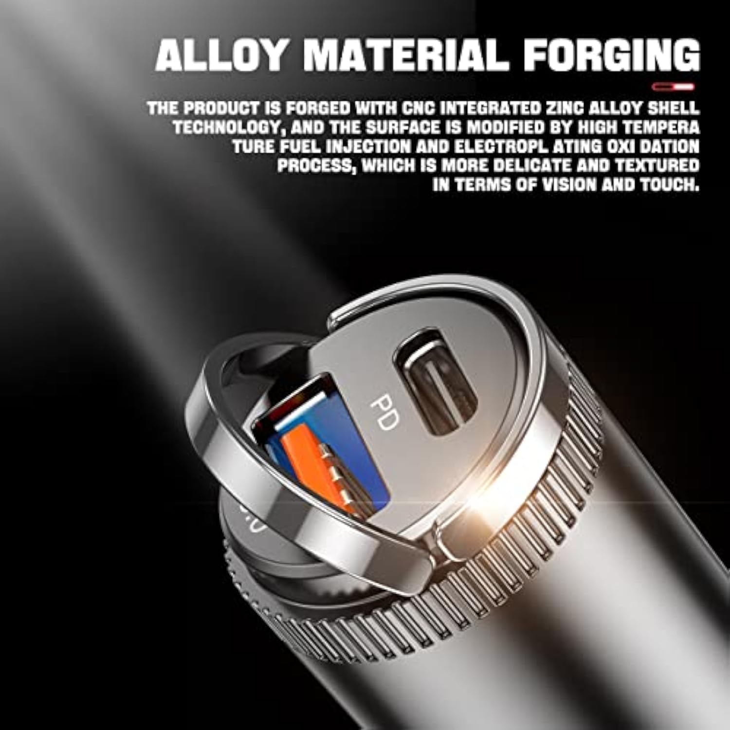 Usb C 60W Car Charger Fast Charge, 30W Pd& 30W Qc3.0 Fast Charge With Metal Body, Flush Fit Pull Ring Style Universal For Iphone 13/13 Pro/12/12 Pro Max/Xs/Xr, Samsung Galaxy, Car Accessories