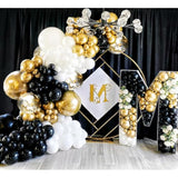 134Pcs Black And Gold Balloon Garland Arch Kit 18" 12" 10" 5" Latex Ba