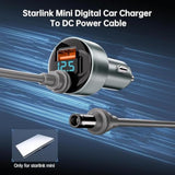 Starlink Mini 12V Car Charger, 16 Awg Cable, Starlink Mini Car Adapter,Waterproof, Built-In Protections(Car Adapter & 3M Cable)