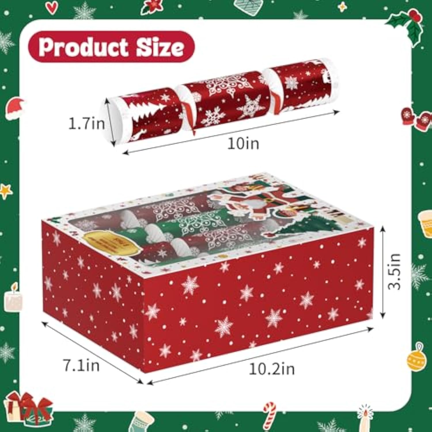 8pcs Christmas Party Favors Non-Snap Crackers Hats Jokes Toys Family Fun