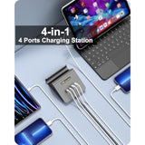 Usb C Charger Block 25W, Multiple Usb Charging Station For Iphone 15/14/13/12, Ipad, Samsung Galaxy, Google Pixel, And More(Black 25W)