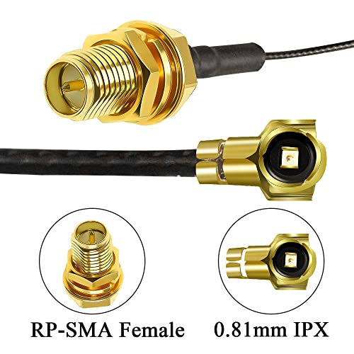 Ipx To Rp-Sma Extension Cable 0.81Mm U.Fl Mhf4 To Rp Sma Female Wifi Antenna Cable For Wireless Network Bluetooth Mini Pci To Reverse Polarity Sma Female Coaxial 12Inch (30Cm) 5 Pcs
