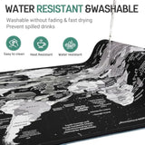 World Map Gaming Mouse Pad Black Desk Mat Pad Xxl Mouse Pads For Desk 35.4X15.7In Mousepad With Stitched Edges,Non-Slip Rubber Base,Waterproof Computer Keyboard Pad For Gamer,Office&Work