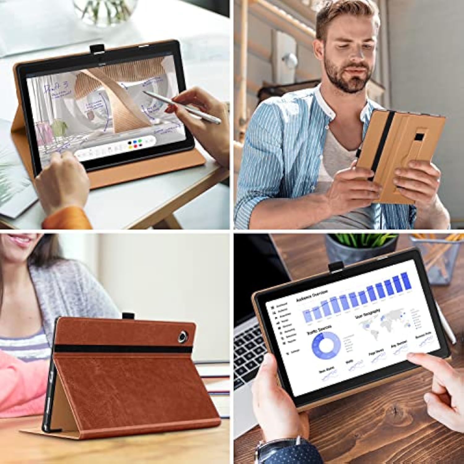 For Samsung Galaxy Tab A8 10.5 Inch Case 2022, Premium Leather Business Folio