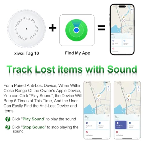 1 Pack,Ipx8 Waterproof Key Finder,Bluetooth Gps Items Tracker With Tag Holder & Keychains,Works With 'Apple Find My'(Ios Only),Case Compatible With Airtag,Music Reminder For Kids,Pets,Keys-White