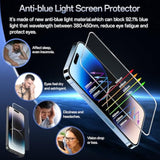 Screen Protector For Iphone 15 [6.1 Inch],2 Pcs Colorless Anti-Blue Light Tempered Glass Films,Hd Clear, 9H Hardness, No Bubbles, Case Friendly With 2 Pcs Camera Lens Protector