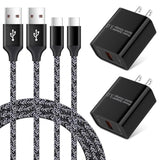 Type C Fast Charger For Moto G Pure/G Stylus 5G 2024/G 5G 2022/G Power 2025 2024/G Play 2024/2023/2021/One 5G Ace/G Fast/G8/G7 Play,18W Quick Charge 3.0 Rapid Wall Charger Adapter+2Pc 6Ft Usb C Cable