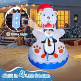 2025 Christmas Inflatable Polar Bear 6Ft Polar Bear And Penguin Fishing Christmas Inflatables Outdoor Decoration Xmas Bl