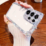 Compatible With Samsung Galaxy S23 Ultra Bling Clear Case For Women,Glitter Phone Case With Sparkle Rhinestone Diamond Camera Protection?Airbag Anti-Fall Crystal Hard Cover For Girl
