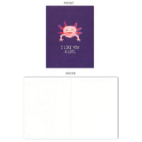 Axolotl Valentine'S Day/Love/Anniversary Card (4.25" X 5.5") | I Like You A Lotl By