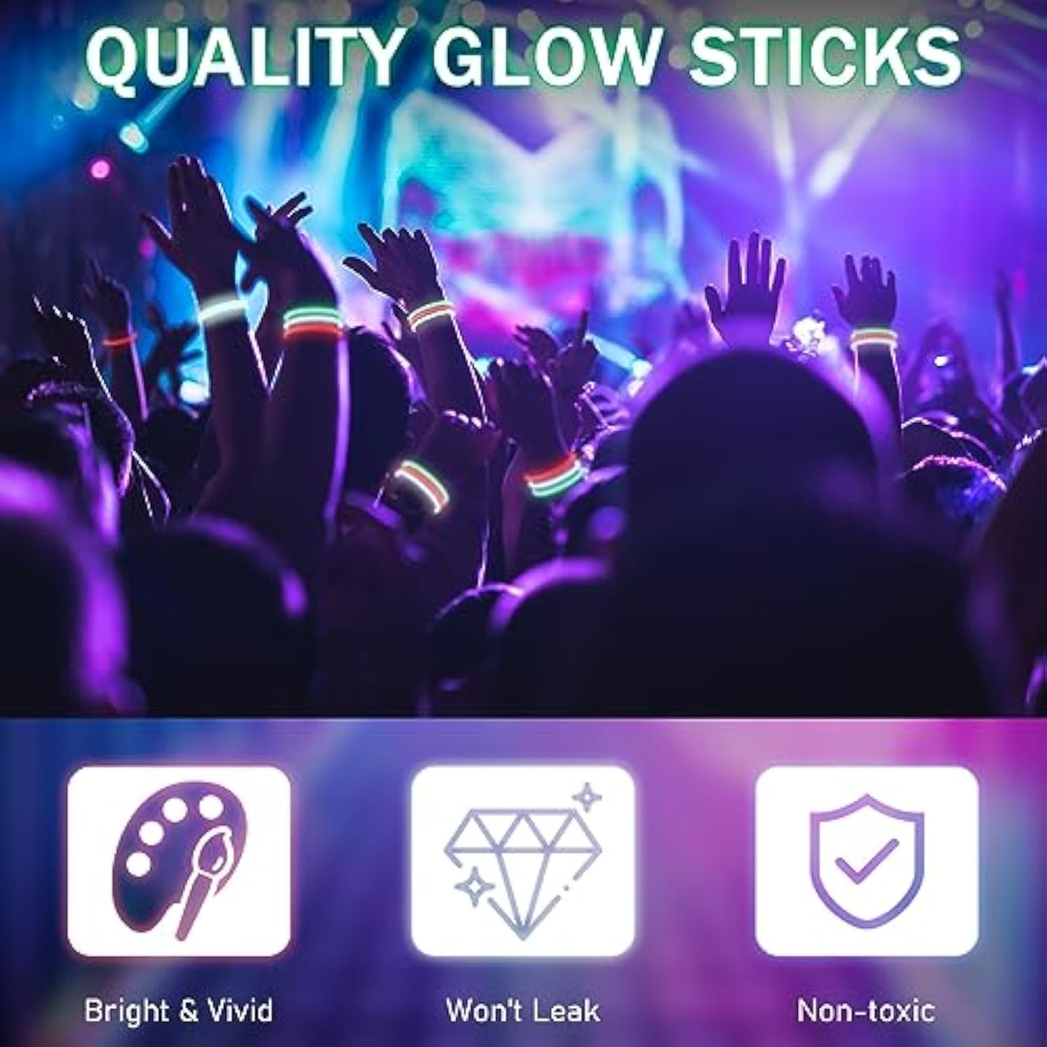 600Pcs Christmas Glow Stick Necklaces and Bracelets Bulk Red Green Party Supplies