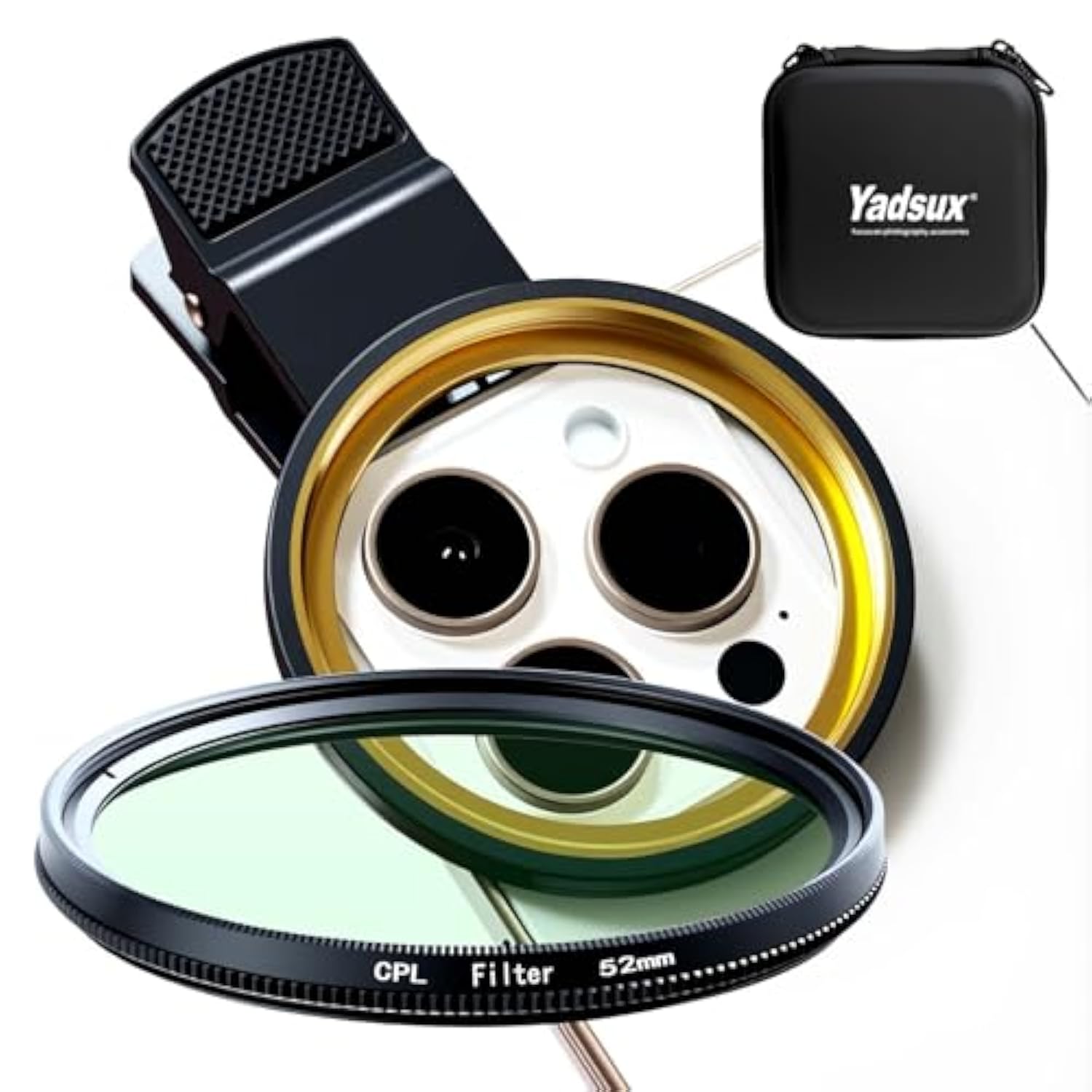 52mm Clip-On CPL Camera Lens Filter for iPhone Samsung Motorola Xiaomi