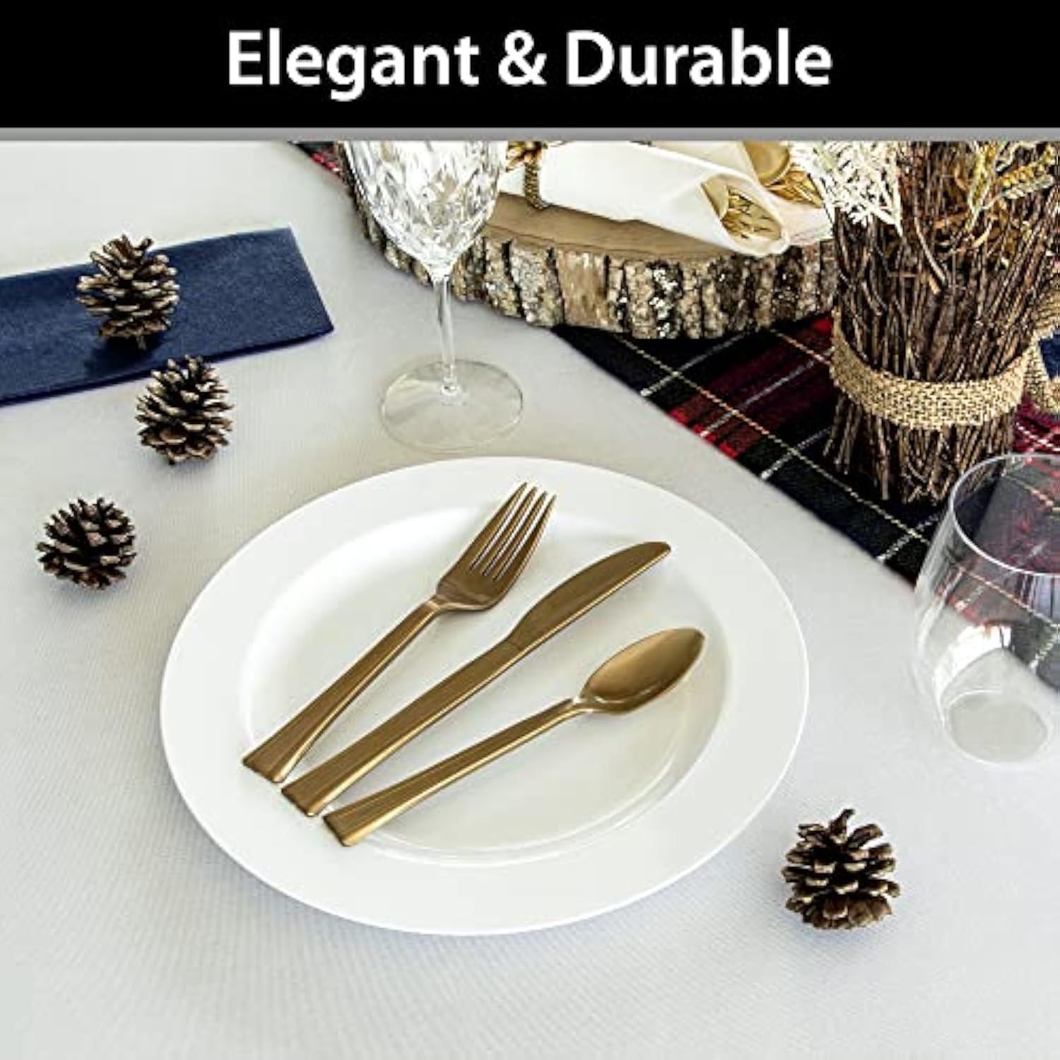 Premium Quality Heavyweight 10.25 Inch Plastic Plates China Like, Wedding And Party Dinnerware Plastic Plates White Pearl - 30 Count