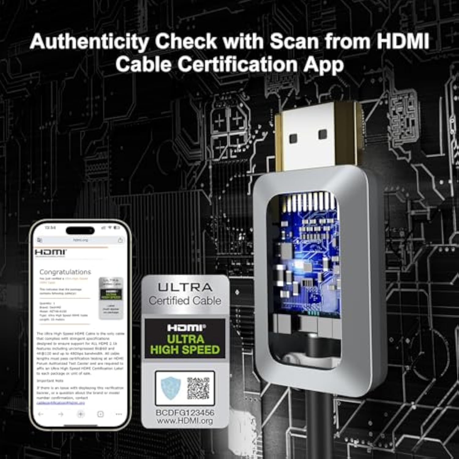 8K Fiber Optic Hdmi Cable 16Ft, Certified 48Gbps High-Speed Hdmi 2.1 Cable, Su