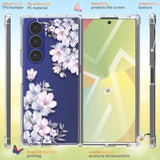 For Samsung Galaxy Z Fold 7 Case 5G Flowers Slim Anti-Drop Shockproof Protective Soft Shockproof Clear Phone Protective Covers 8.2 Inch For Women Men (Foliolosa)