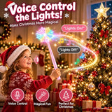 Christmas Tree Light Wand Remote - Voice Control Magic Wand Light Controller With Wireless Outlet Plug - Magical Christma Tree Lights Switch Wands For Kids, Xmas Gifts Outdoor Lighting Decoration