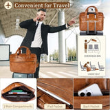 Faux Leather Messenger Bag For Men 15.6 Inch: Laptop Bag Briefcase Computer Handbags Shoulder Crossbody Bag With Padded Laptop Sleeve For Work College Travel, Pu Brown