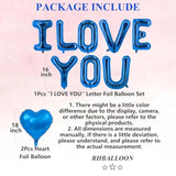 Blue Heart Balloon Valentine Balloons Blue I Love You Balloons For Anniversary Party Decor Wedding Party Supplies Bride Shower Valentines Day Decorations Party Balloon Set-10 Pcs