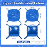 25Pcs Blue Square Foil Balloons Wall Backdrop Double Sided Dark Blue Balloons Tunnel Arch Kit For Birthday Baby Shower Graduation Wedding Anniversary Party Decoration