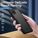 For Galaxy A12 Case, With Screen Protector, Heavy-Duty Tough Rugged Slim Shockproof Protective Case For Samsung A12, Black
