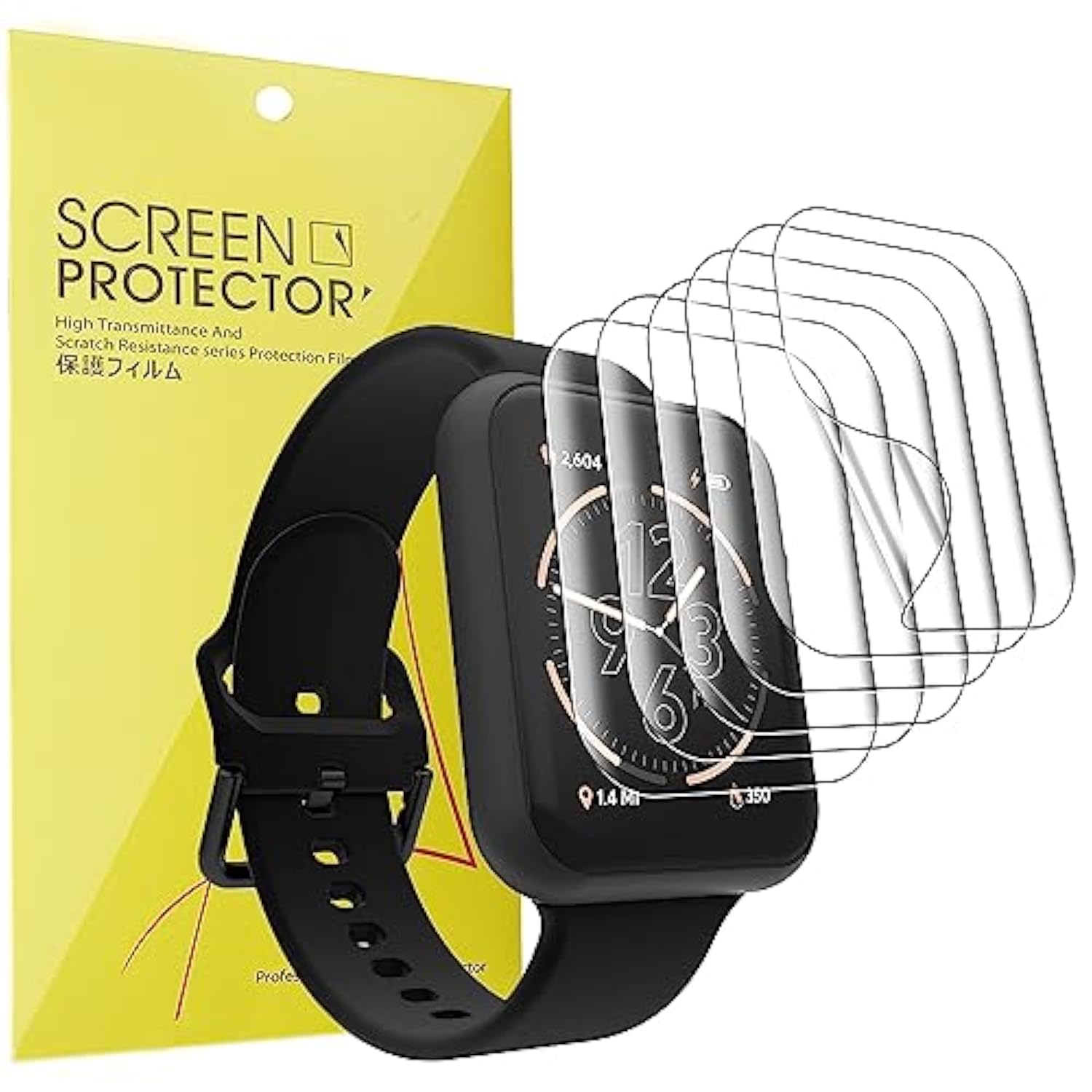 Compatible For Itouch Air 4 46Mm Smartwatch Screen Protector, [6 Pack] Full Coverage Tpu Clear Film Compatible For Itouch Air 4 Smartwatch 46Mm Jillian Michaels Edition (6 Pack)