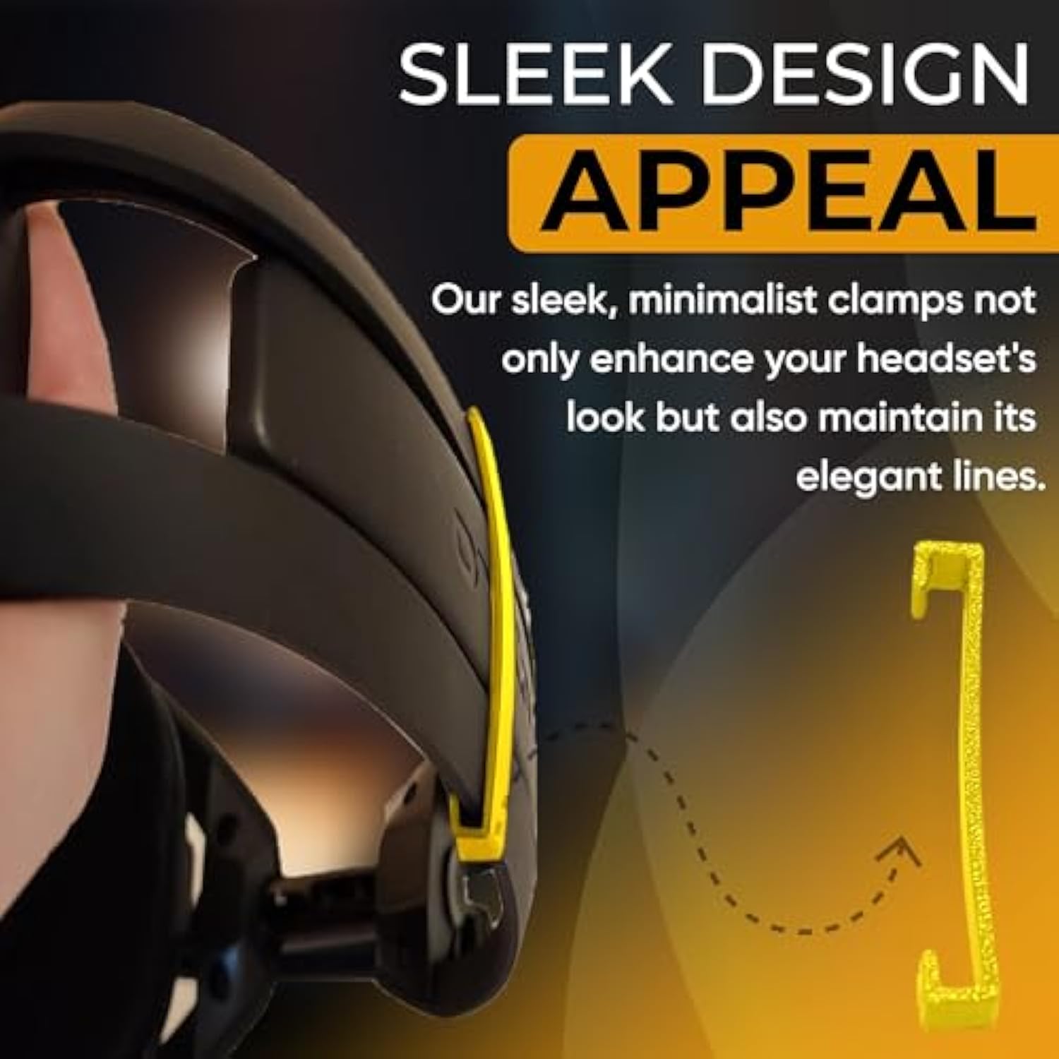 Splashncolor A50 Support Brace Clamps Upgrade For Cushion - Enhance Your Headphone Comfort With Durable And Secure Fit - Compatible With Astro A50 Gen. 4 And Mod Kit - 2 Pack (Flexible, Yellow)