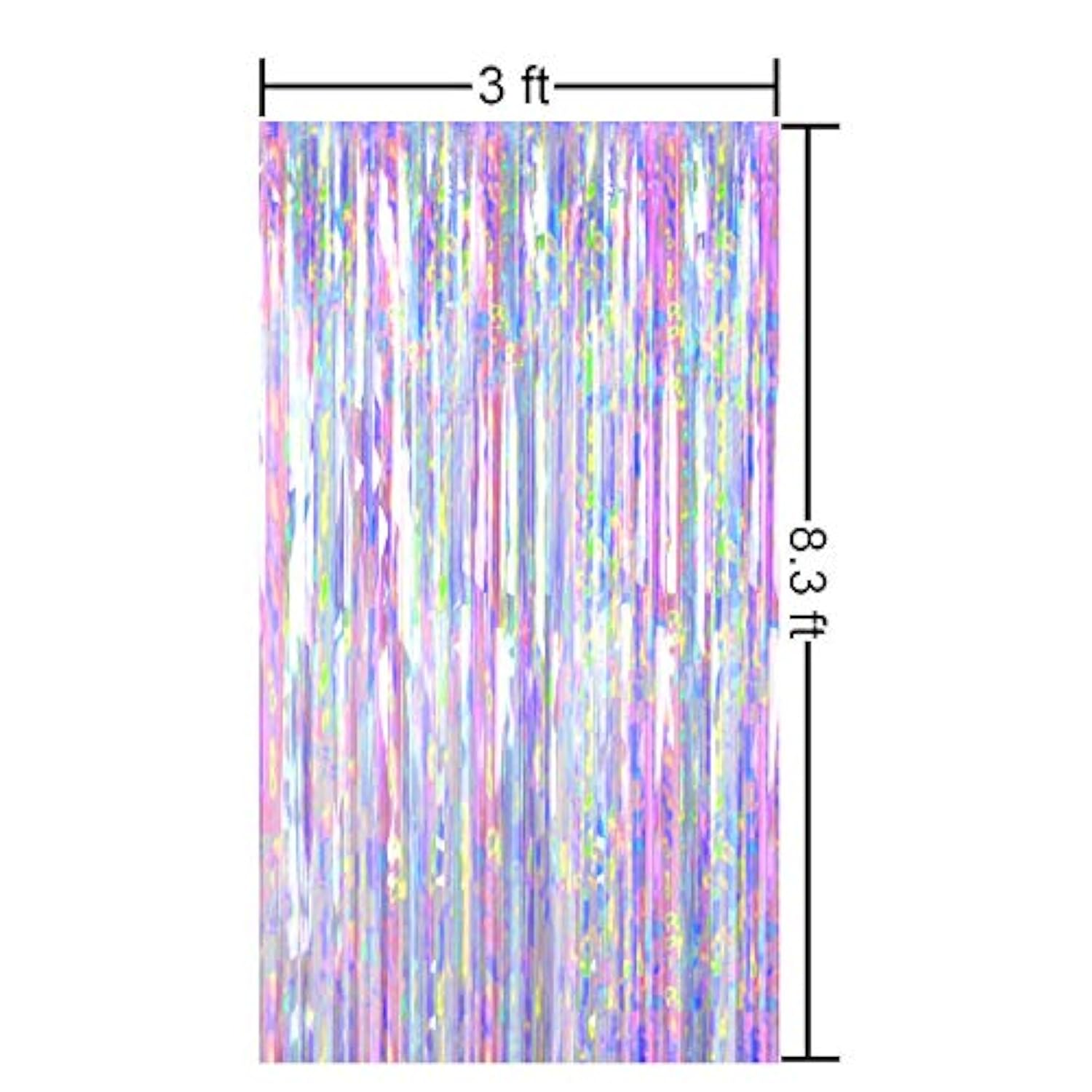 2 Pcs Metallic Tinsel Fringe Curtains 3x8.3 Ft for Party Photo Booth Decor