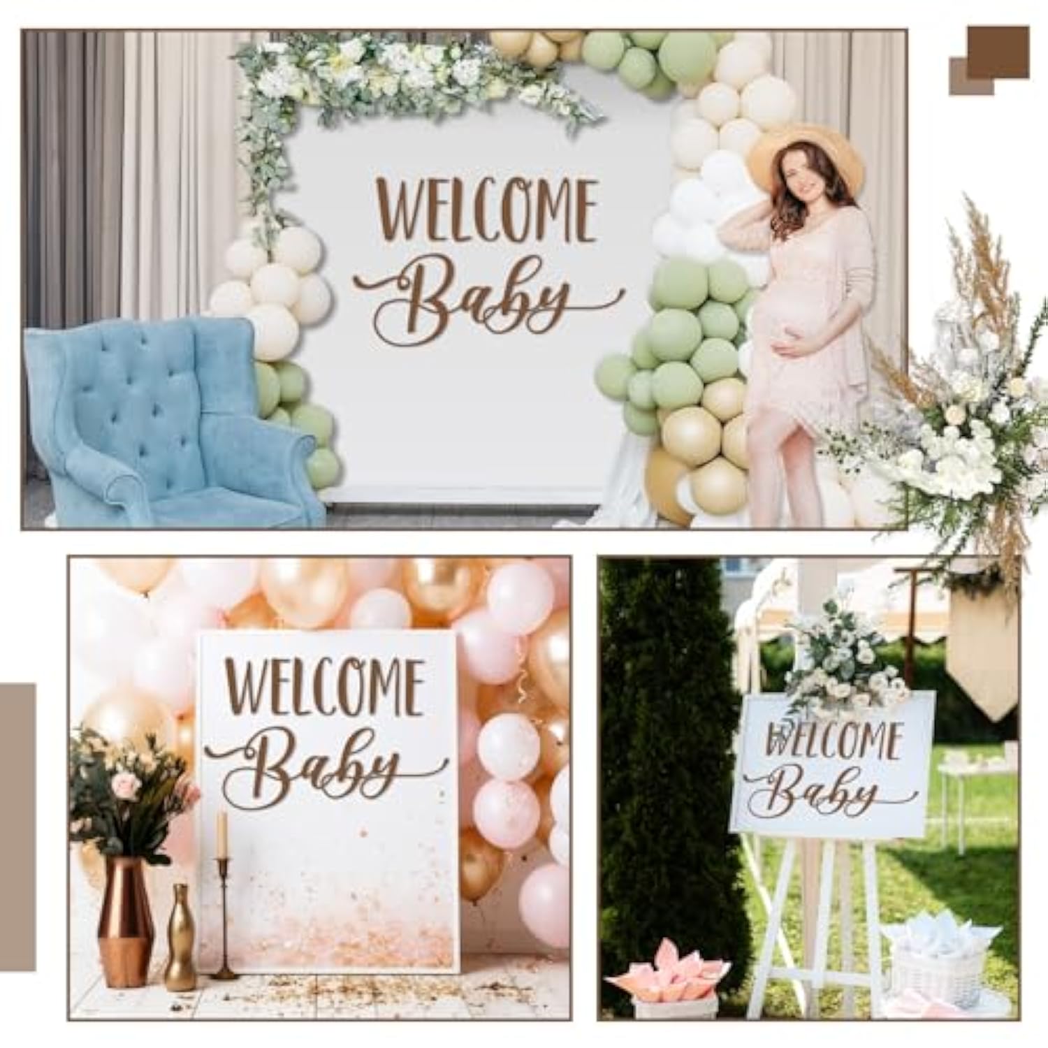 Welcome Baby Shower Decal Sign - Pregnancy Gender Reveal Stickers Boy Or Girl For Wall Balloon Arch Backdrop