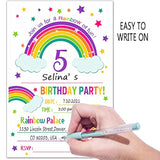 5Th Rainbow Birthday Party Invitations With Envelopes – Birthday Party Invitations, Rainbow Party Decorations– 20 Cards With Envelopes?C03-05?