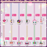 48Pcs 80S Party Decorations Favors: Retro Disco Rock Beads Bulk For Women, 1980S 80'S Theme Accessories Supplies