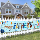 Happy Fathers Day Banner Decorations - Father Day Party Supplies Backdrop, Large Fabric Poster Father's Day Yard Decorations for Indoor Outdoor Garden (Playful Collage)