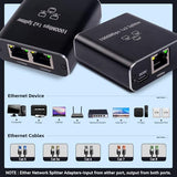 Rj45 Network Splitter Gigabit Ethernet Splitter 1 To 2, 1000Mbps High Speed Rj45 Ethernet Network Splitter Adapter For Cat 5/5E/6/7/8 Cable