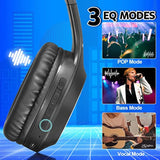Bluetooth Headphones Over Ear, 68H Playtime And 3 Eq Music Modes Wireless Headphones With Microphone/Deep Bass, Hifi Stereo Foldable Lightweight Headset For Pc Home Travel Office ?Black