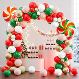 60pcs Christmas Balloons Set Red Green Pink Gold Foil & Latex Party Decor